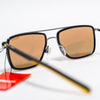 Ducati Mirrored Sunglasses – Black Frame with Yellow Tips & Double Bridge