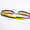 Ducati Mirrored Sunglasses – Black Frame with Yellow Tips & Double Bridge